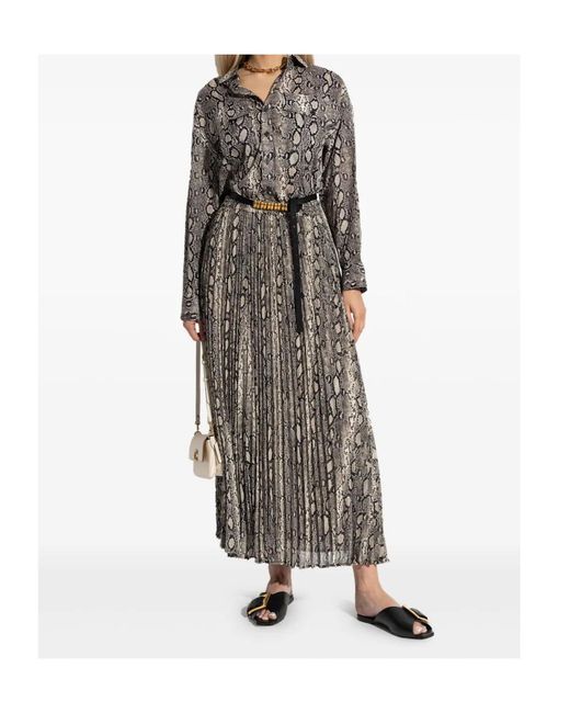 MICHAEL Michael Kors Gray Long Sleeve Oversized Snake Shirt