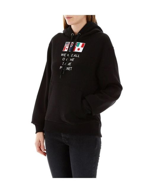 Burberry Black Flag Appliqué Hoodie