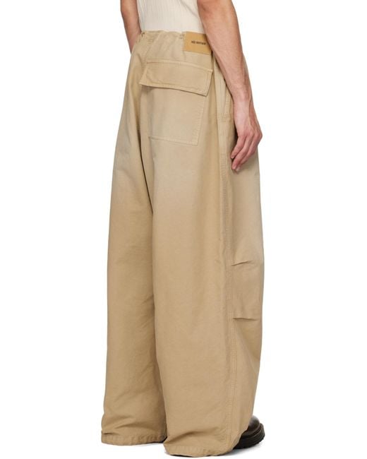 Hed Mayner Natural Drawstring Trousers for men