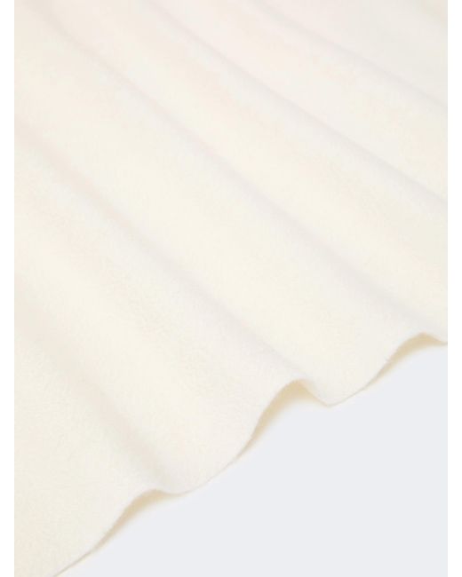 Max Mara White Fringed Scarf