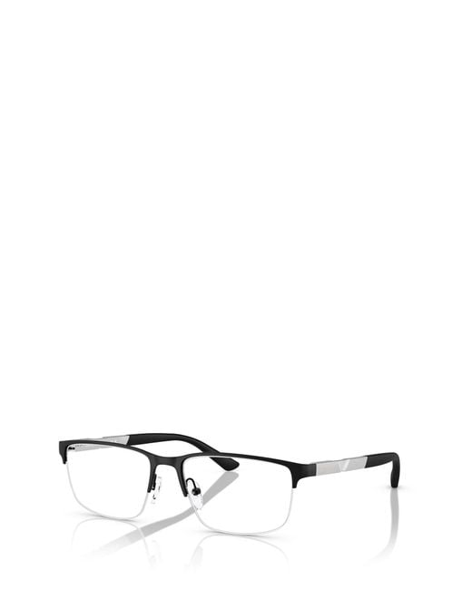 Emporio Armani Metallic Rectangular Frame Glasses for men