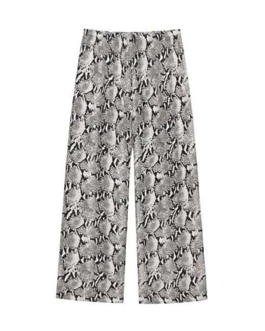 Anine Bing Gray Roslin Printed Trousers
