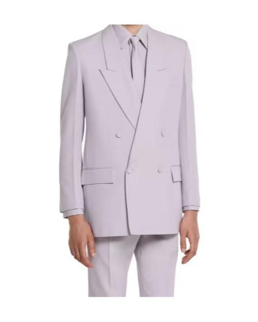 Gucci Purple Double-Breasted Gabardine Jacket for men