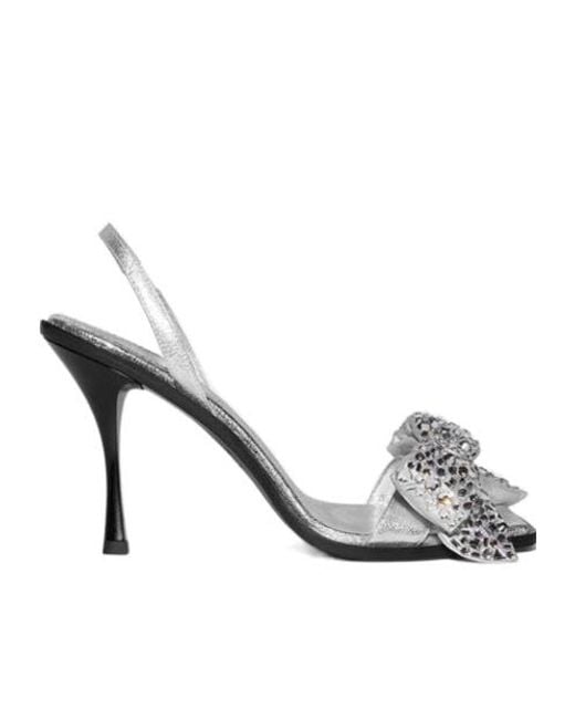 DSquared² Metallic Bow Detailed Open Toe Sandals