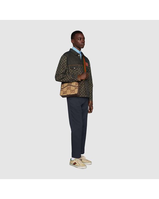 Gucci Brown Gg Supreme Messenger Crossbody Bag for men