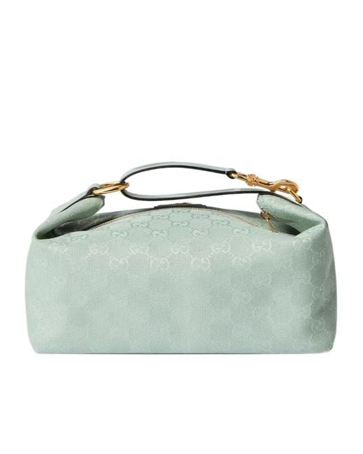 Gucci Green Vanity Medium Top Handle Bag
