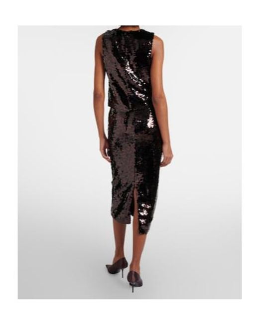 Staud Black Ciara Sequined Pencil Skirt