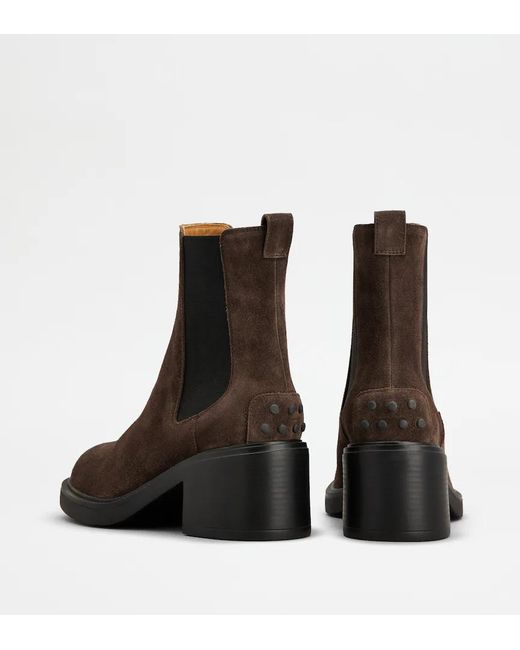 Tod's Brown Slip-On Ankle Boots