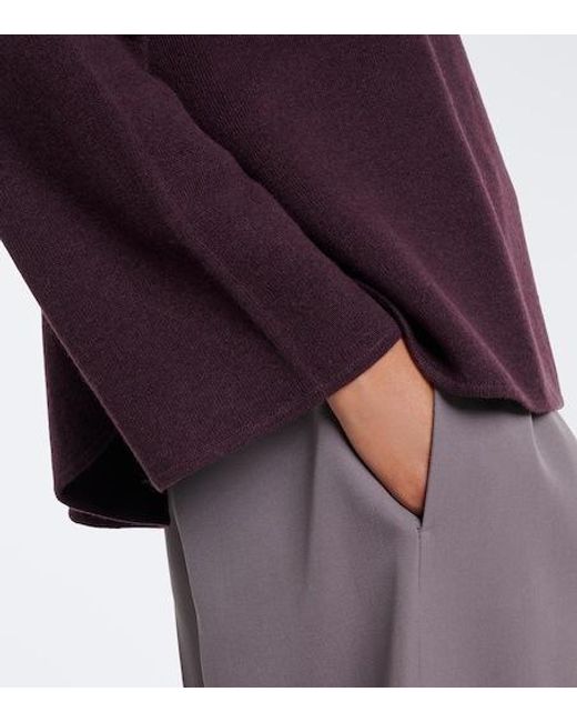 Jardin Des Orangers Purple Virgin Wool And Cashmere High Neck Sweater