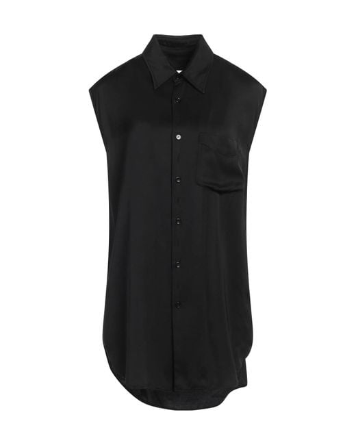 MM6 by Maison Margiela Black Solid Colour Shirts