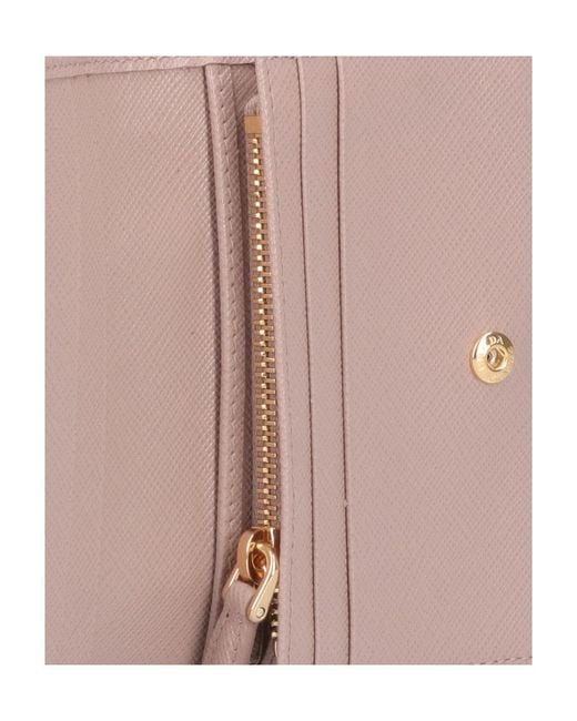 Prada Pink Logo Plaque Small Wallet