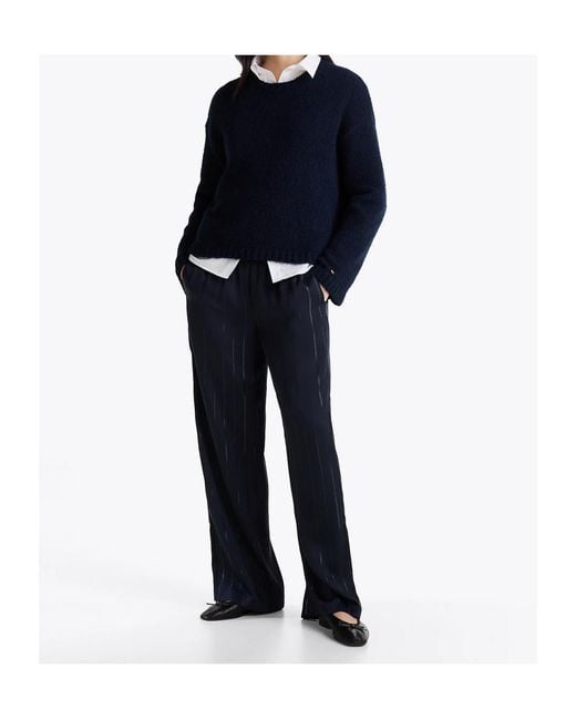 Tommy Hilfiger Blue Loose Fit Metal Striped Pants