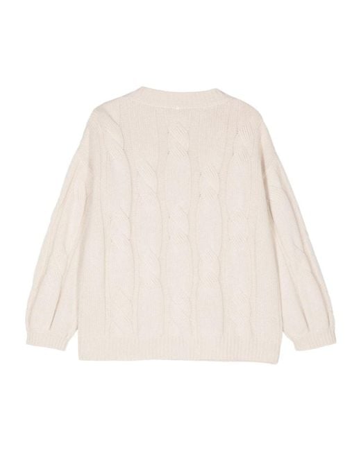 Lorena Antoniazzi Natural Cable-Knit Sweater