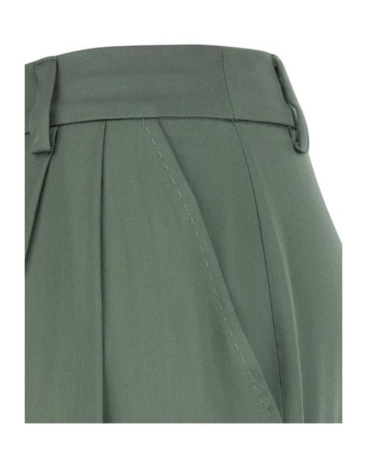 Semicouture Green Semi Couture Pleated Straight-Leg Pants