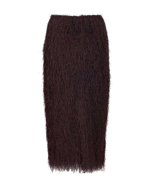 Dries Van Noten Purple Sokna Fringed Skirt