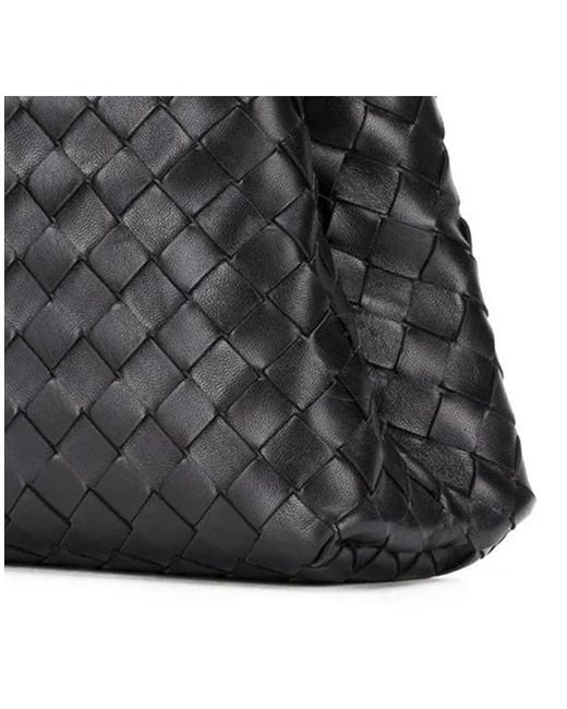 Bottega Veneta Black Intricciato Woven Shoulder Bag for men