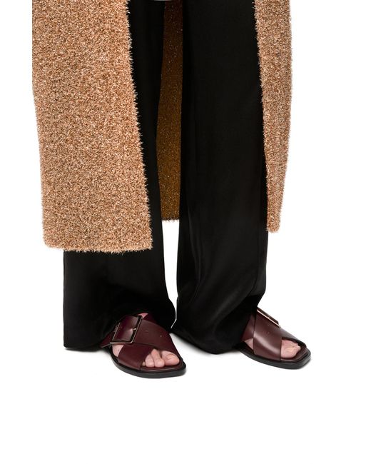Loewe Brown Square-Toe Slip-On Sandals