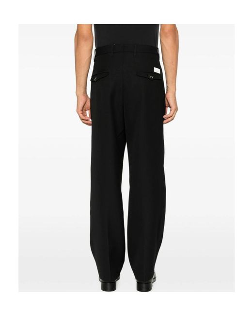 Nine:inthe:morning Black Kai Pleated Straight-Leg Trousers for men