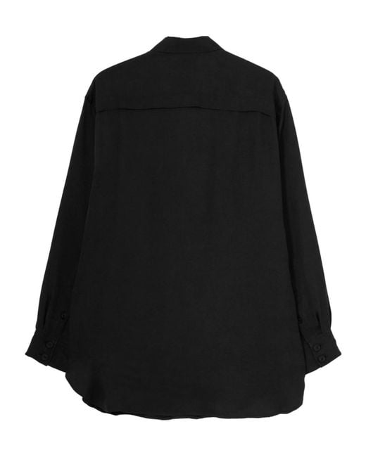 Yohji Yamamoto Black Pour Homme Curved Hem Shirt for men