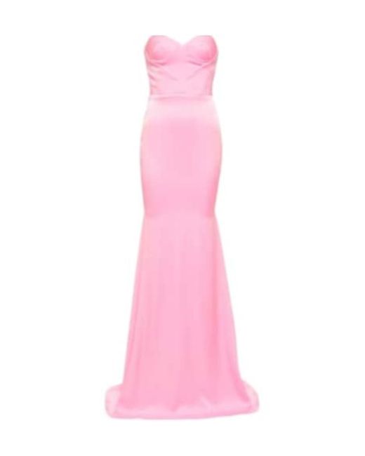 Alex Perry Pink Barkley Strapless Satin Crêpe Gown