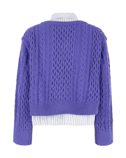 Juun.J Blue Layered Sweater