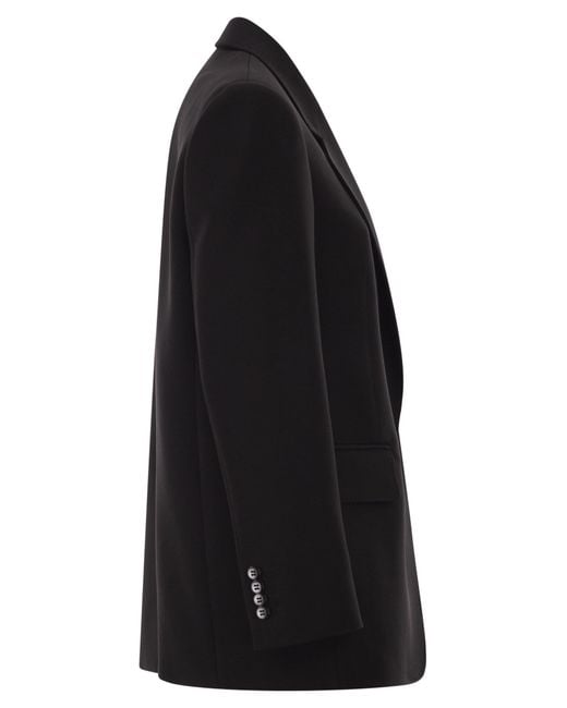 Max Mara Black Studio Bosco Single-Breasted Cady Blazer