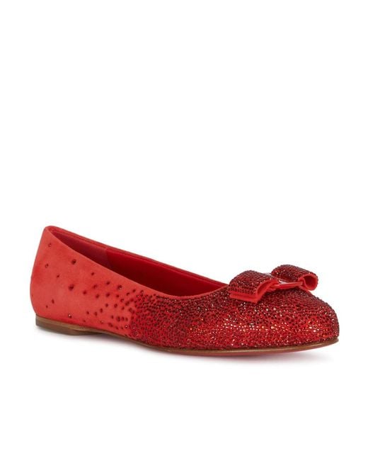 Ferragamo Red Logo Flat Shoes