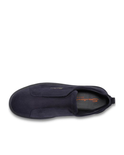 Santoni Blue Round-Toe Slip-On Sneakers for men