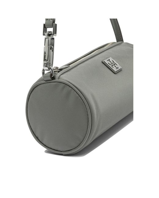 Tory Burch Gray Virginia Zipped Cylinder Bag