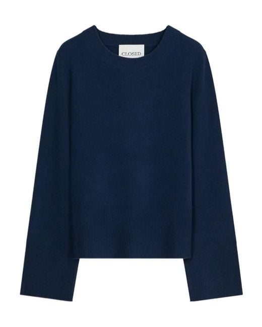 Closed Blue Long-Sleeve Crew-Neck Sweater