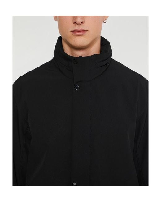Stone Island Black Logo Patch Hooded Jacket for men