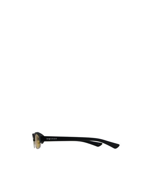 McQueen Metallic Eyewear Ellipse Frame Sunglasses for men