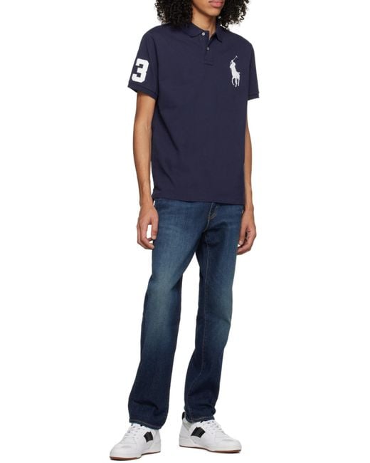 Polo Ralph Lauren Blue Big Pony Slim Fit Polo Shirt for men
