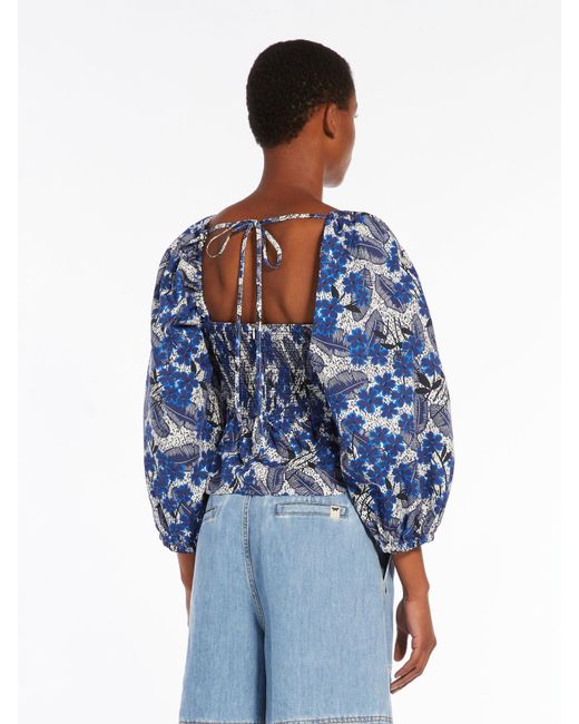 Weekend by Maxmara Blue Floral Printed Blouse