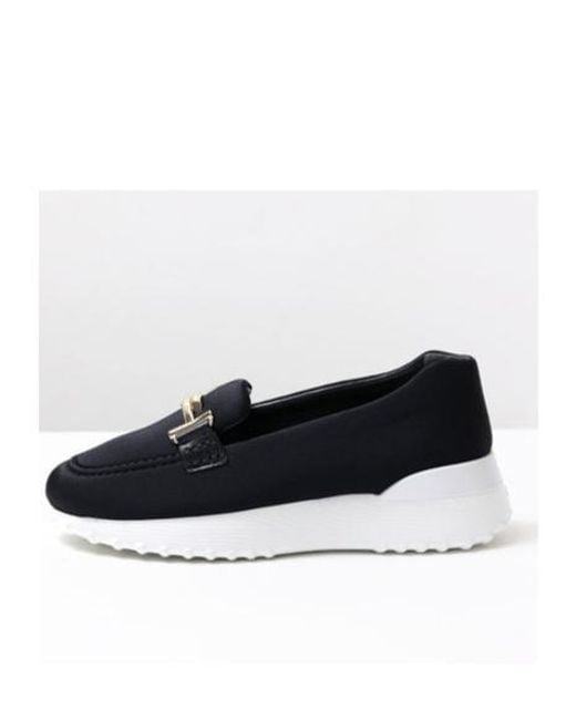 Tod's Black Push On Loafers