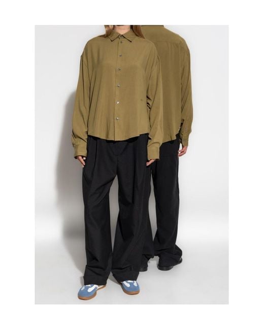AMI Green Long-Sleeve Button-Up Shirt for men