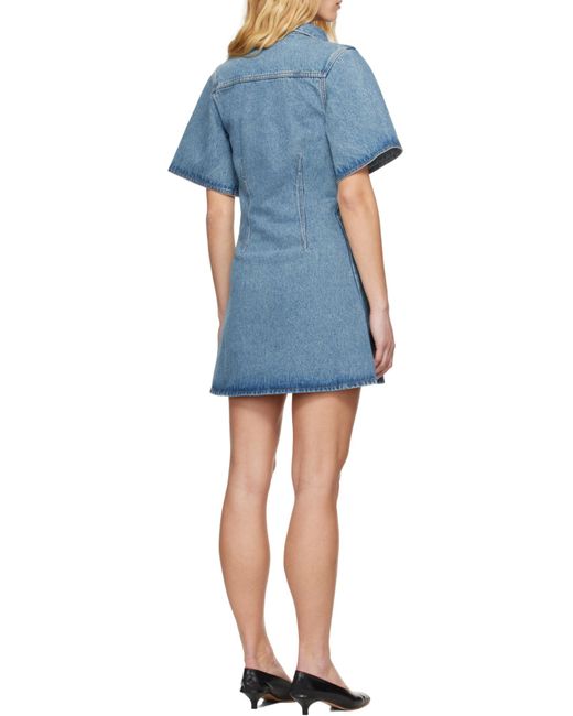 AMI Blue Ami Short Sleeve Shirt Dress