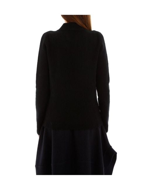 Jil Sander Black V-Neck Knitted Jumper