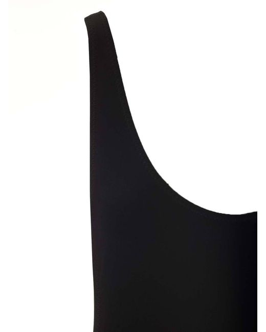 Norma Kamali Black Marissa Wide-Slit Jersey Gown