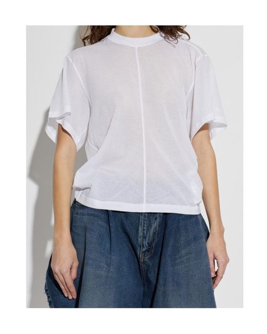 Balenciaga White Asymmetrical Cut T-Shirt