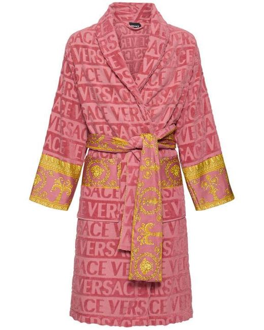 Versace Red Long-Sleeved Bathrobe