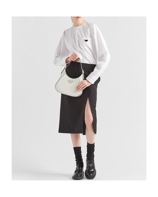 Prada White Leather Shoulder Bag