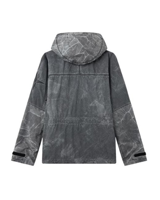 Stone Island Gray Anorak Short Parka for men