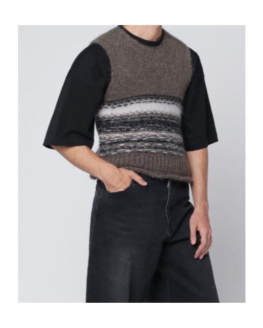 Our Legacy Black Striped Vest for men