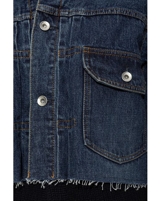 Sacai Blue Denim Jacket With A Vintage Effect