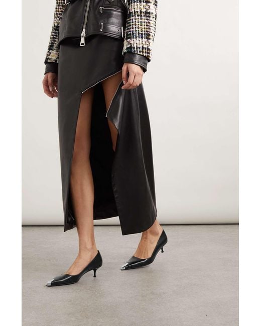 McQueen Black Pointed Toe Sandals