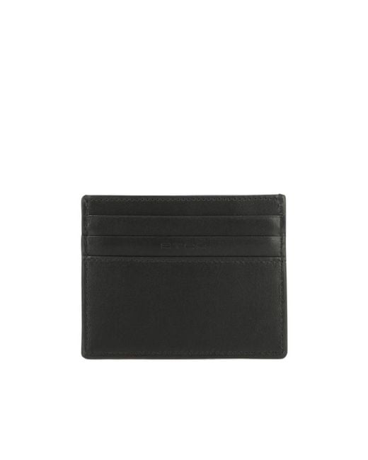 Etro Black Logo Plaque Cardholder