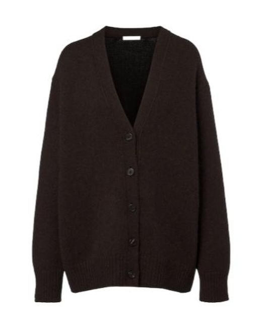 The Row Black Pranavi Cashmere Cardigan
