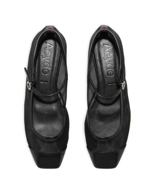 Aeyde Black Uma Mesh Ballet Flats