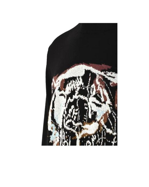 Just Cavalli Black Tiger Pattern Knitted Pullover for men